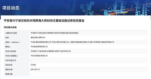 一单跨海大桥公募reits已申报